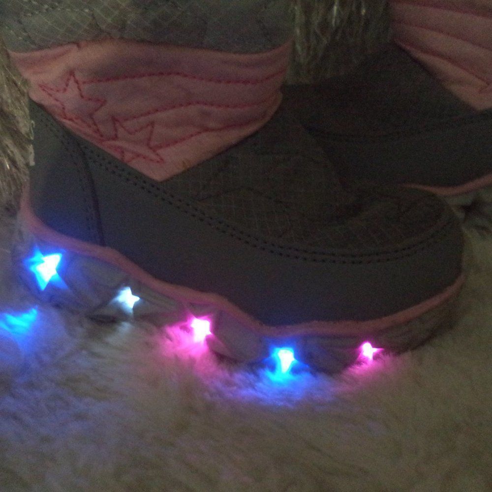 SKECHERS GALAXY LIGHTS STAR BRIGHTS WINTER SNOW BOOTS LINED TODDLER GIRLS SIZE 5 - Picture 4 of 8